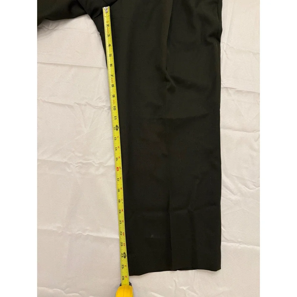 Nordstrom Mens Smartcare Wool Pleated Dress Pants 33R Black Career Office Work